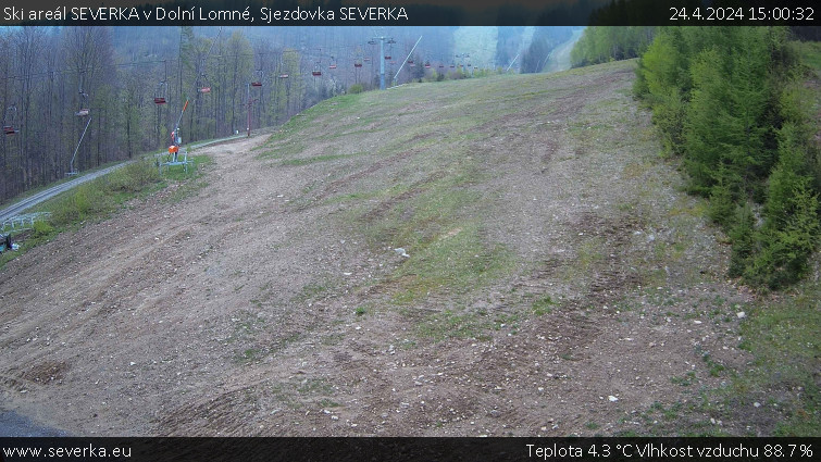 Ski areál SEVERKA v Dolní Lomné - Sjezdovka SEVERKA - 24.4.2024 v 15:00