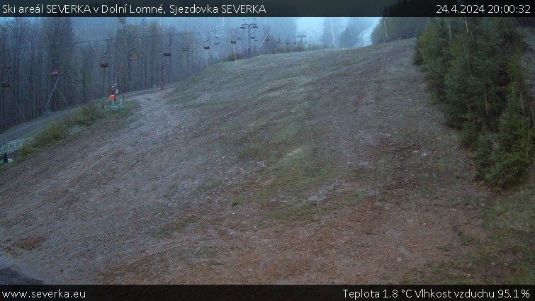 Ski areál SEVERKA v Dolní Lomné - Sjezdovka SEVERKA - 24.4.2024 v 20:00