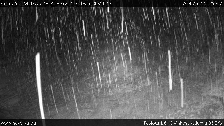 Ski areál SEVERKA v Dolní Lomné - Sjezdovka SEVERKA - 24.4.2024 v 21:00