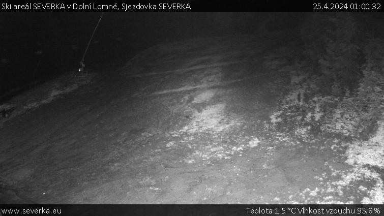 Ski areál SEVERKA v Dolní Lomné - Sjezdovka SEVERKA - 25.4.2024 v 01:00