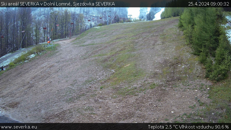 Ski areál SEVERKA v Dolní Lomné - Sjezdovka SEVERKA - 25.4.2024 v 09:00