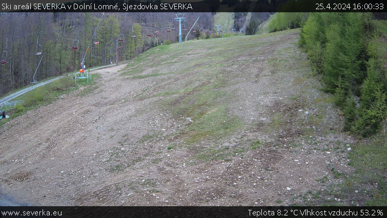 Ski areál SEVERKA v Dolní Lomné - Sjezdovka SEVERKA - 25.4.2024 v 16:00