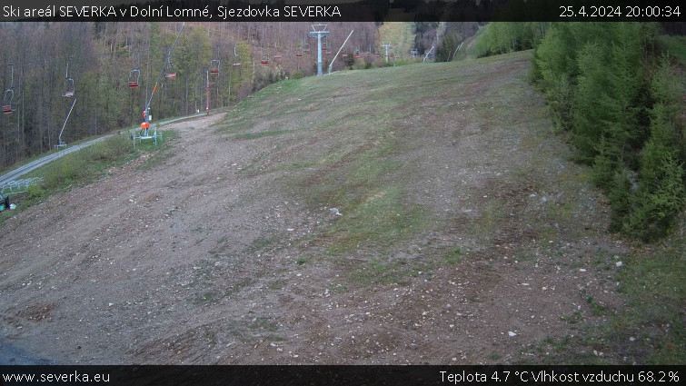 Ski areál SEVERKA v Dolní Lomné - Sjezdovka SEVERKA - 25.4.2024 v 20:00