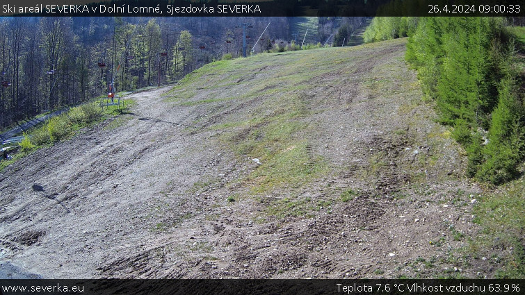 Ski areál SEVERKA v Dolní Lomné - Sjezdovka SEVERKA - 26.4.2024 v 09:00