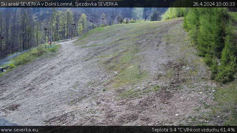 Ski areál SEVERKA v Dolní Lomné - Sjezdovka SEVERKA - 26.4.2024 v 10:00