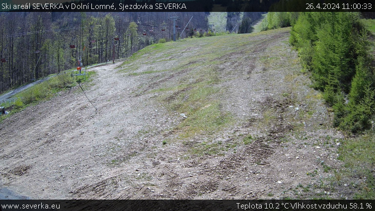 Ski areál SEVERKA v Dolní Lomné - Sjezdovka SEVERKA - 26.4.2024 v 11:00