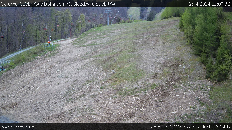 Ski areál SEVERKA v Dolní Lomné - Sjezdovka SEVERKA - 26.4.2024 v 13:00
