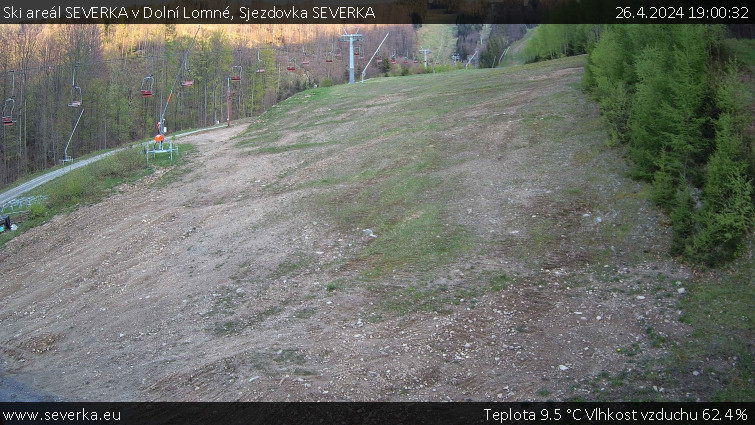Ski areál SEVERKA v Dolní Lomné - Sjezdovka SEVERKA - 26.4.2024 v 19:00