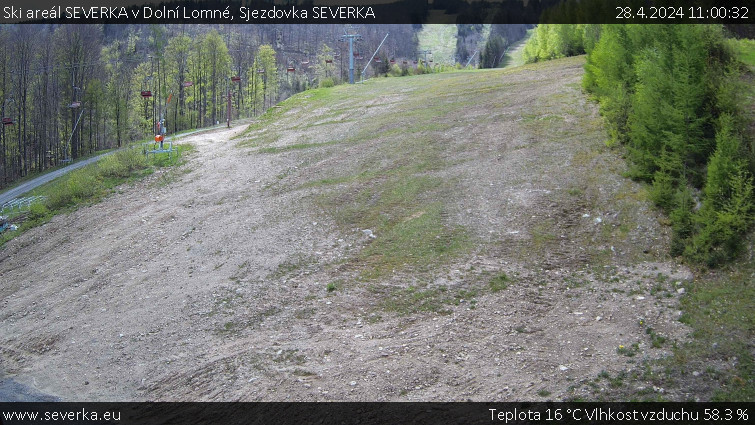 Ski areál SEVERKA v Dolní Lomné - Sjezdovka SEVERKA - 28.4.2024 v 11:00