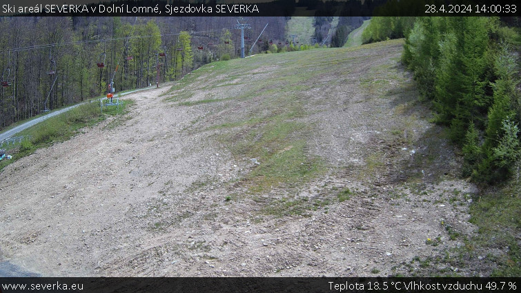 Ski areál SEVERKA v Dolní Lomné - Sjezdovka SEVERKA - 28.4.2024 v 14:00
