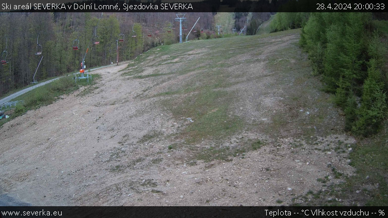 Ski areál SEVERKA v Dolní Lomné - Sjezdovka SEVERKA - 28.4.2024 v 20:00