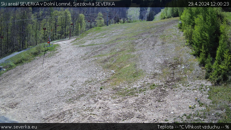 Ski areál SEVERKA v Dolní Lomné - Sjezdovka SEVERKA - 29.4.2024 v 12:00