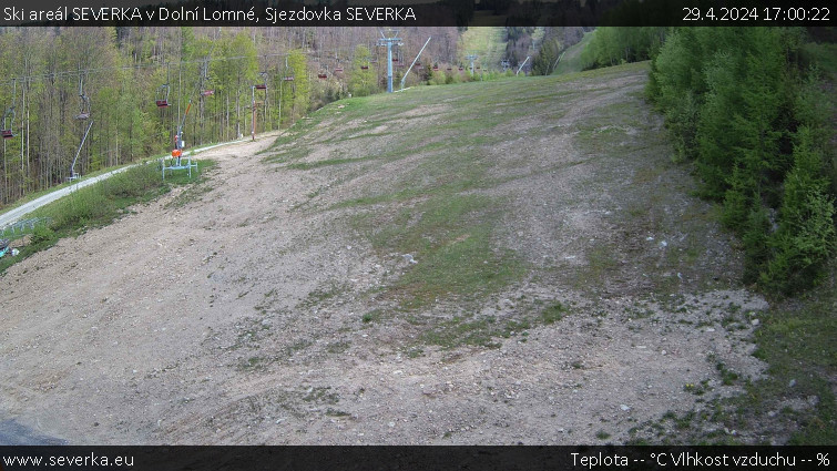Ski areál SEVERKA v Dolní Lomné - Sjezdovka SEVERKA - 29.4.2024 v 17:00