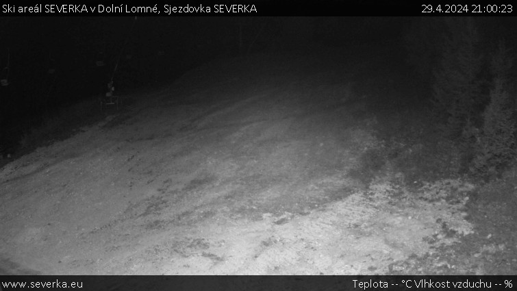 Ski areál SEVERKA v Dolní Lomné - Sjezdovka SEVERKA - 29.4.2024 v 21:00