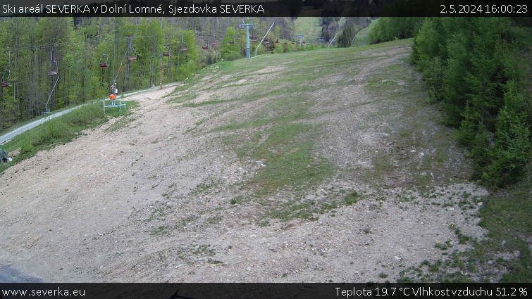 Ski areál SEVERKA v Dolní Lomné - Sjezdovka SEVERKA - 2.5.2024 v 16:00