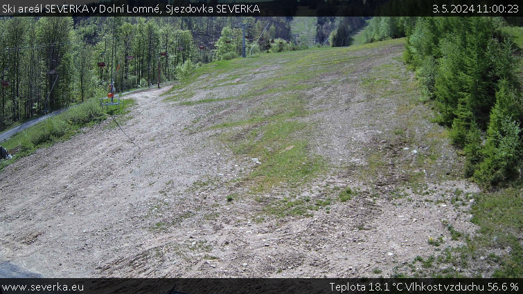 Ski areál SEVERKA v Dolní Lomné - Sjezdovka SEVERKA - 3.5.2024 v 11:00