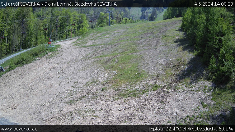 Ski areál SEVERKA v Dolní Lomné - Sjezdovka SEVERKA - 4.5.2024 v 14:00