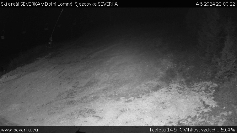 Ski areál SEVERKA v Dolní Lomné - Sjezdovka SEVERKA - 4.5.2024 v 23:00