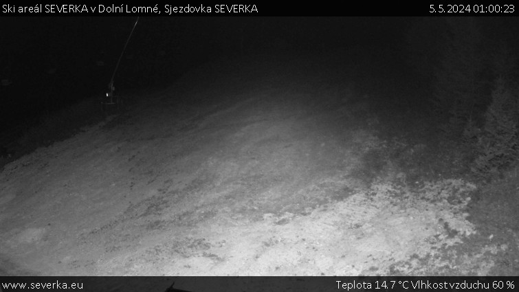 Ski areál SEVERKA v Dolní Lomné - Sjezdovka SEVERKA - 5.5.2024 v 01:00