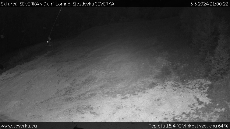 Ski areál SEVERKA v Dolní Lomné - Sjezdovka SEVERKA - 5.5.2024 v 21:00