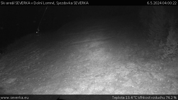 Ski areál SEVERKA v Dolní Lomné - Sjezdovka SEVERKA - 6.5.2024 v 04:00