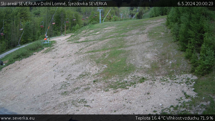 Ski areál SEVERKA v Dolní Lomné - Sjezdovka SEVERKA - 6.5.2024 v 20:00