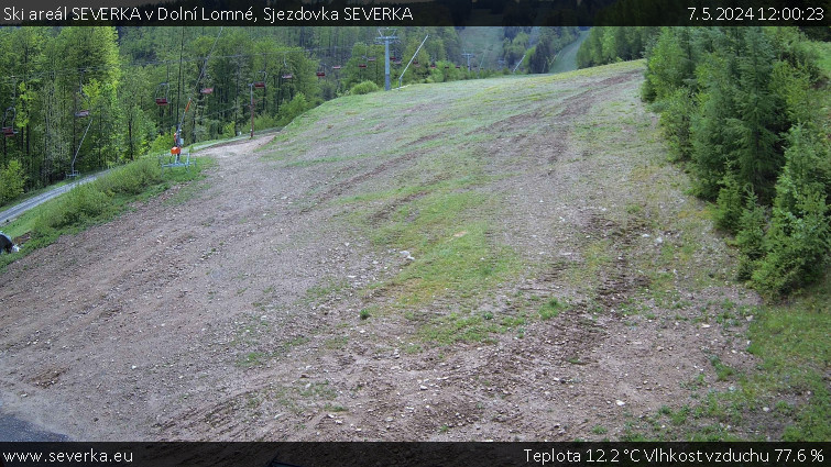 Ski areál SEVERKA v Dolní Lomné - Sjezdovka SEVERKA - 7.5.2024 v 12:00