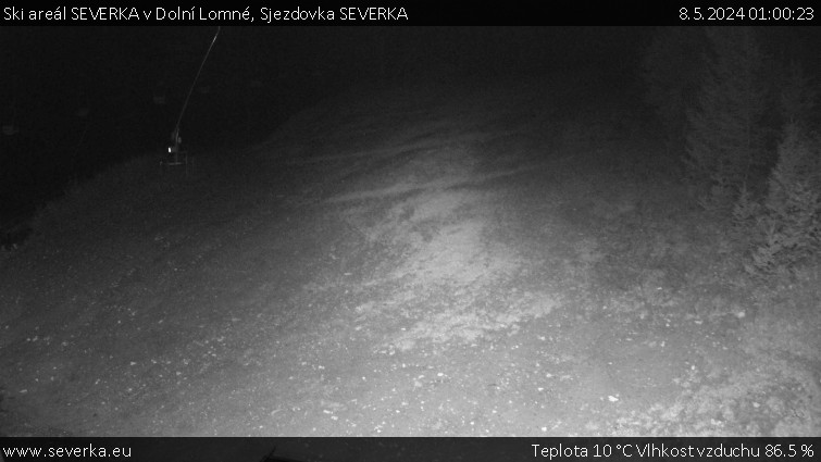 Ski areál SEVERKA v Dolní Lomné - Sjezdovka SEVERKA - 8.5.2024 v 01:00