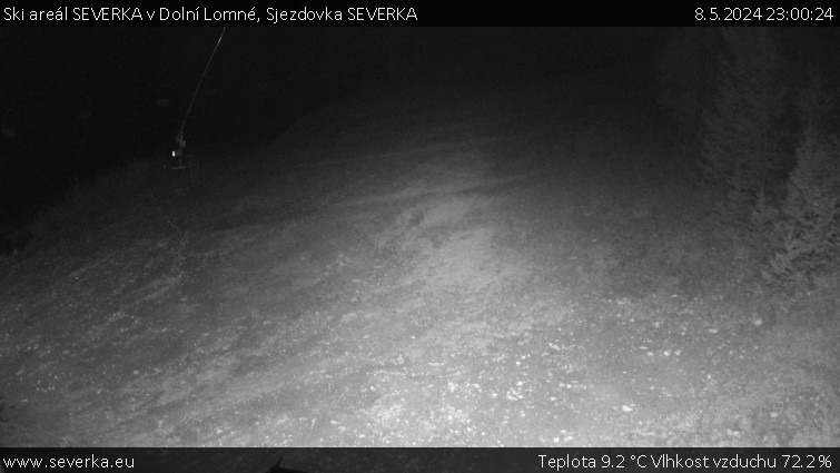 Ski areál SEVERKA v Dolní Lomné - Sjezdovka SEVERKA - 8.5.2024 v 23:00