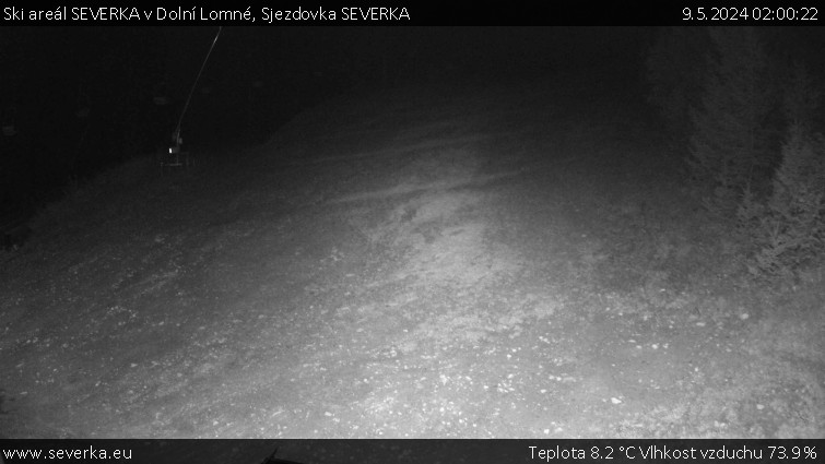 Ski areál SEVERKA v Dolní Lomné - Sjezdovka SEVERKA - 9.5.2024 v 02:00