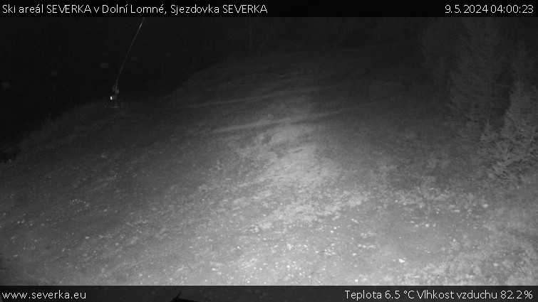 Ski areál SEVERKA v Dolní Lomné - Sjezdovka SEVERKA - 9.5.2024 v 04:00
