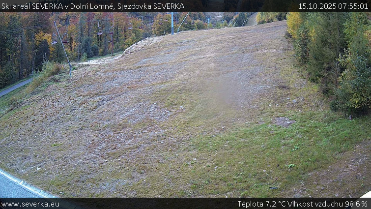 Ski areál SEVERKA v Dolní Lomné - Sjezdovka SEVERKA - 15.10.2025 v 07:55 Ski areál SEVERKA v Dolní Lomné - Sjezdovka SEVERKA - 15.10.2025 v 07:55