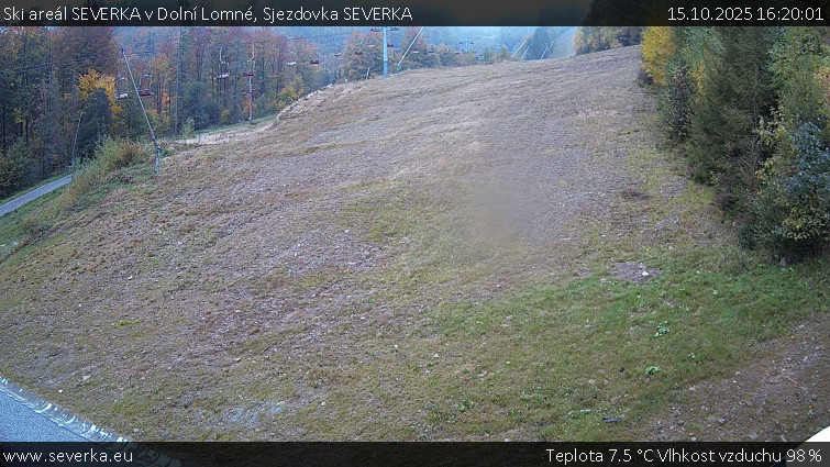 Ski areál SEVERKA v Dolní Lomné - Sjezdovka SEVERKA - 15.10.2025 v 16:20 Ski areál SEVERKA v Dolní Lomné - Sjezdovka SEVERKA - 15.10.2025 v 16:20