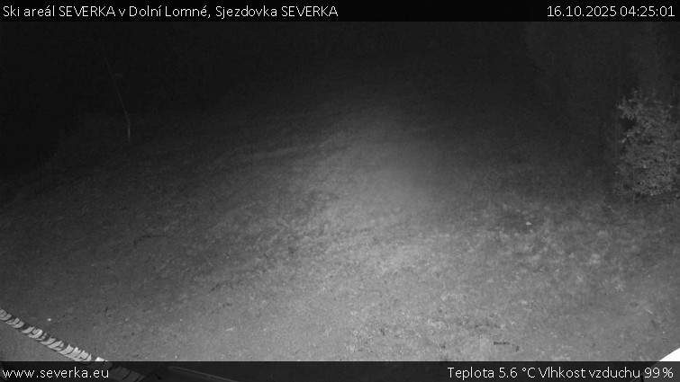 Ski areál SEVERKA v Dolní Lomné - Sjezdovka SEVERKA - 16.10.2025 v 04:25 Ski areál SEVERKA v Dolní Lomné - Sjezdovka SEVERKA - 16.10.2025 v 04:25