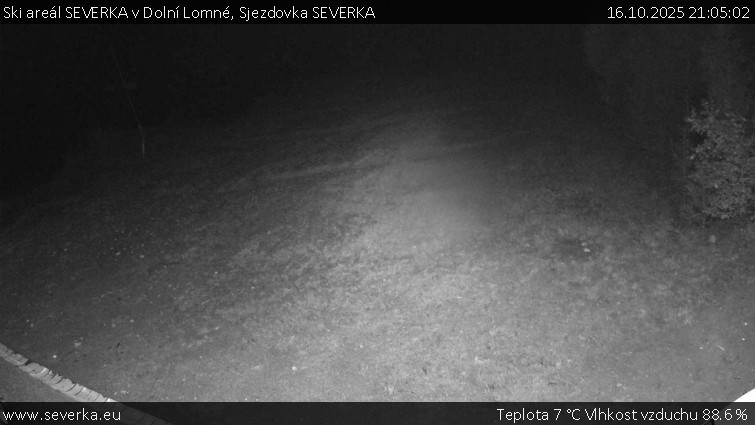 Ski areál SEVERKA v Dolní Lomné - Sjezdovka SEVERKA - 16.10.2025 v 21:05 Ski areál SEVERKA v Dolní Lomné - Sjezdovka SEVERKA - 16.10.2025 v 21:05