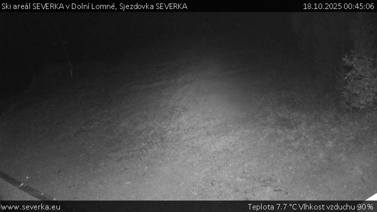 Ski areál SEVERKA v Dolní Lomné - Sjezdovka SEVERKA - 18.10.2025 v 00:45 Ski areál SEVERKA v Dolní Lomné - Sjezdovka SEVERKA - 18.10.2025 v 00:45