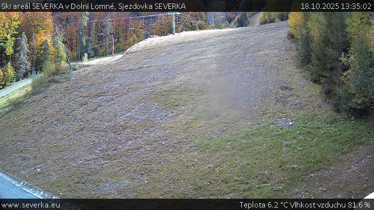 Ski areál SEVERKA v Dolní Lomné - Sjezdovka SEVERKA - 18.10.2025 v 13:35 Ski areál SEVERKA v Dolní Lomné - Sjezdovka SEVERKA - 18.10.2025 v 13:35
