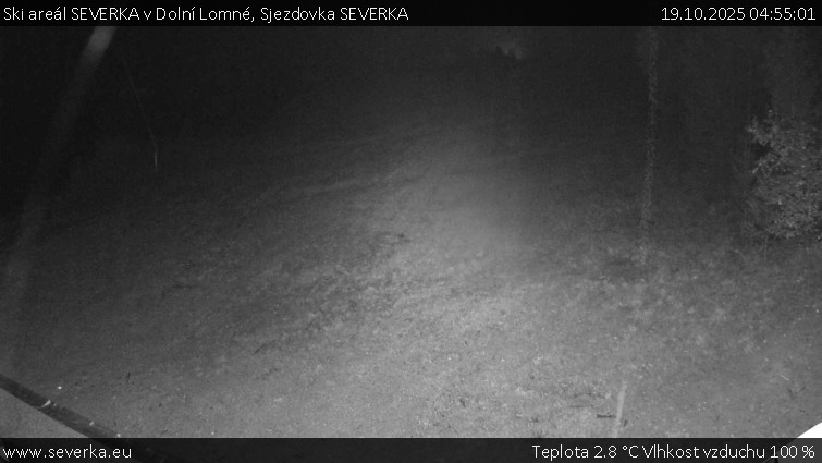 Ski areál SEVERKA v Dolní Lomné - Sjezdovka SEVERKA - 19.10.2025 v 04:55 Ski areál SEVERKA v Dolní Lomné - Sjezdovka SEVERKA - 19.10.2025 v 04:55