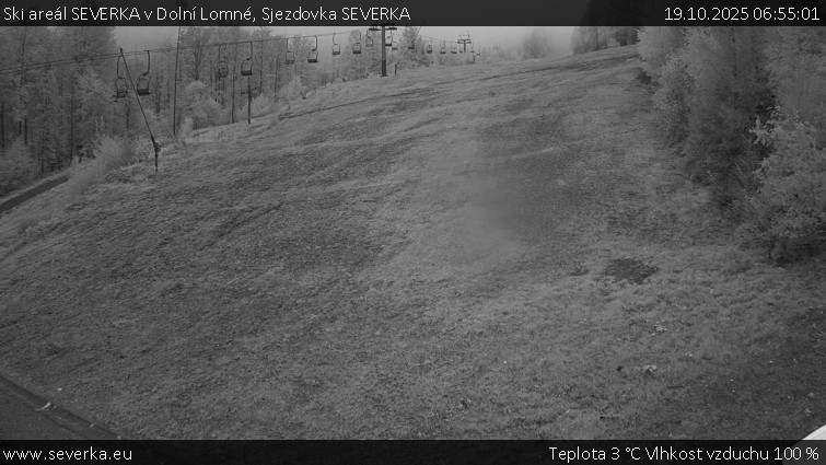 Ski areál SEVERKA v Dolní Lomné - Sjezdovka SEVERKA - 19.10.2025 v 06:55 Ski areál SEVERKA v Dolní Lomné - Sjezdovka SEVERKA - 19.10.2025 v 06:55