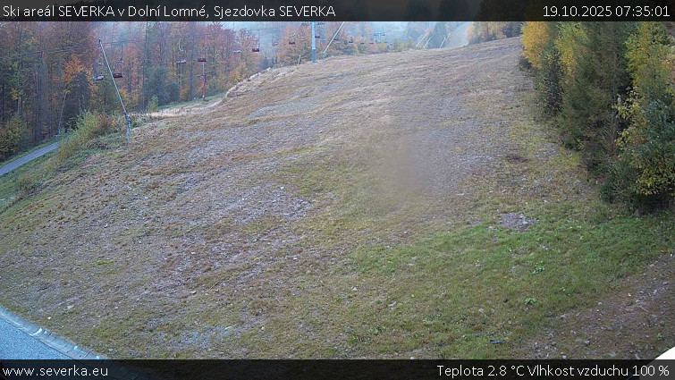 Ski areál SEVERKA v Dolní Lomné - Sjezdovka SEVERKA - 19.10.2025 v 07:35 Ski areál SEVERKA v Dolní Lomné - Sjezdovka SEVERKA - 19.10.2025 v 07:35