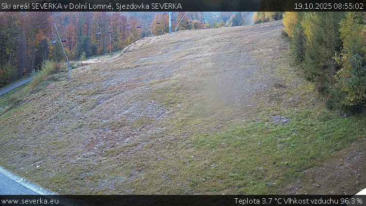 Ski areál SEVERKA v Dolní Lomné - Sjezdovka SEVERKA - 19.10.2025 v 08:55 Ski areál SEVERKA v Dolní Lomné - Sjezdovka SEVERKA - 19.10.2025 v 08:55