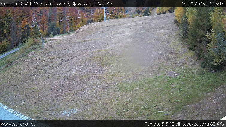 Ski areál SEVERKA v Dolní Lomné - Sjezdovka SEVERKA - 19.10.2025 v 12:15 Ski areál SEVERKA v Dolní Lomné - Sjezdovka SEVERKA - 19.10.2025 v 12:15