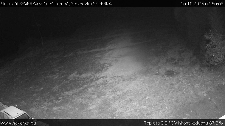 Ski areál SEVERKA v Dolní Lomné - Sjezdovka SEVERKA - 20.10.2025 v 02:50 Ski areál SEVERKA v Dolní Lomné - Sjezdovka SEVERKA - 20.10.2025 v 02:50