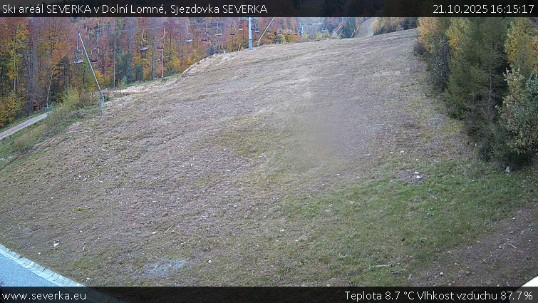 Ski areál SEVERKA v Dolní Lomné - Sjezdovka SEVERKA - 21.10.2025 v 16:15 Ski areál SEVERKA v Dolní Lomné - Sjezdovka SEVERKA - 21.10.2025 v 16:15