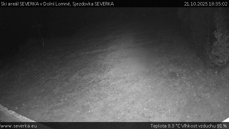 Ski areál SEVERKA v Dolní Lomné - Sjezdovka SEVERKA - 21.10.2025 v 18:35 Ski areál SEVERKA v Dolní Lomné - Sjezdovka SEVERKA - 21.10.2025 v 18:35