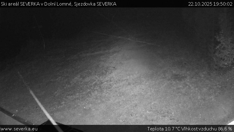 Ski areál SEVERKA v Dolní Lomné - Sjezdovka SEVERKA - 22.10.2025 v 19:50 Ski areál SEVERKA v Dolní Lomné - Sjezdovka SEVERKA - 22.10.2025 v 19:50
