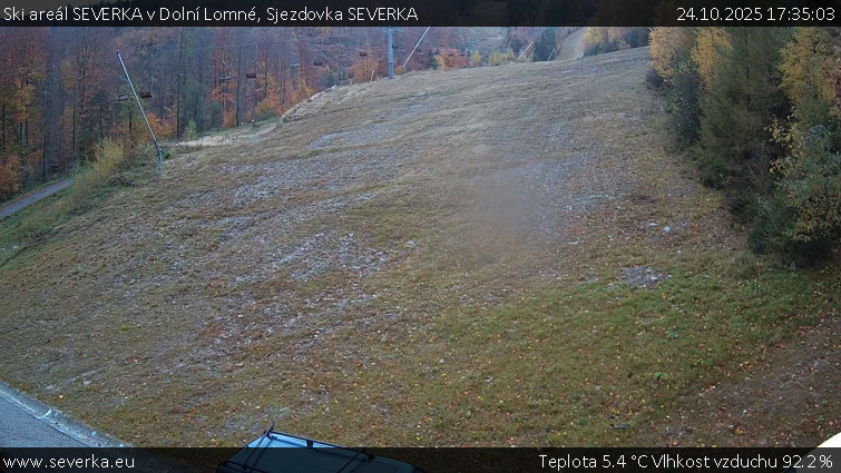Ski areál SEVERKA v Dolní Lomné - Sjezdovka SEVERKA - 24.10.2025 v 17:35 Ski areál SEVERKA v Dolní Lomné - Sjezdovka SEVERKA - 24.10.2025 v 17:35