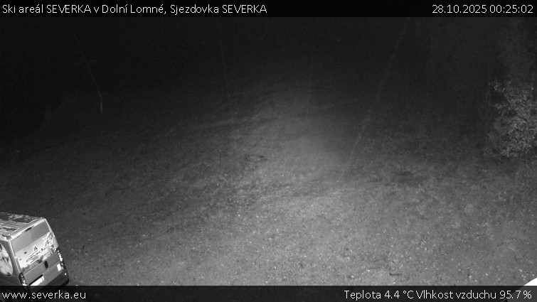 Ski areál SEVERKA v Dolní Lomné - Sjezdovka SEVERKA - 28.10.2025 v 00:25 Ski areál SEVERKA v Dolní Lomné - Sjezdovka SEVERKA - 28.10.2025 v 00:25