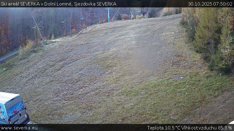Ski areál SEVERKA v Dolní Lomné - Sjezdovka SEVERKA - 30.10.2025 v 07:50 Ski areál SEVERKA v Dolní Lomné - Sjezdovka SEVERKA - 30.10.2025 v 07:50