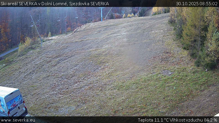 Ski areál SEVERKA v Dolní Lomné - Sjezdovka SEVERKA - 30.10.2025 v 08:55 Ski areál SEVERKA v Dolní Lomné - Sjezdovka SEVERKA - 30.10.2025 v 08:55